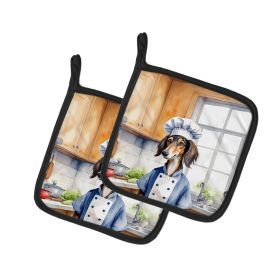 Saluki The Chef Pair of Pot Holders Kitchen Heat Resistant Pot Holders Sets Oven Hot Pads for Cooking Baking BBQ, 7 1/2 x 7 1/2
