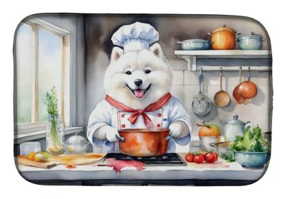 Samoyed The Chef Dish Drying Mat Absorbent Dish Drying Mat Pad for Kitchen Counter Dish Drainer Mat for Countertop, 14 x 21, Multicolor