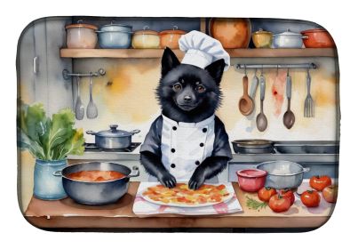 Schipperke The Chef Dish Drying Mat Absorbent Dish Drying Mat Pad for Kitchen Counter Dish Drainer Mat for Countertop, 14 x 21, Multicolor