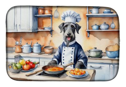 Scottish Deerhound The Chef Dish Drying Mat Absorbent Dish Drying Mat Pad for Kitchen Counter Dish Drainer Mat for Countertop, 14 x 21, Multicolor