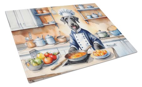 Scottish Deerhound The Chef Glass Cutting Board Decorative Tempered Glass Kitchen Cutting and Serving Board Large Size Chopping Board