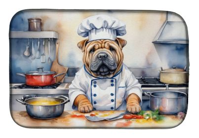 Shar Pei The Chef Dish Drying Mat Absorbent Dish Drying Mat Pad for Kitchen Counter Dish Drainer Mat for Countertop, 14 x 21, Multicolor