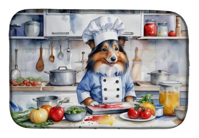 Sheltie The Chef Dish Drying Mat Absorbent Dish Drying Mat Pad for Kitchen Counter Dish Drainer Mat for Countertop, 14 x 21, Multicolor