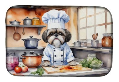 Shih Tzu The Chef Dish Drying Mat Absorbent Dish Drying Mat Pad for Kitchen Counter Dish Drainer Mat for Countertop, 14 x 21, Multicolor