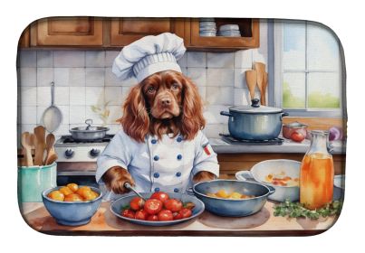 Sussex Spaniel The Chef Dish Drying Mat Absorbent Dish Drying Mat Pad for Kitchen Counter Dish Drainer Mat for Countertop, 14 x 21, Multicolor