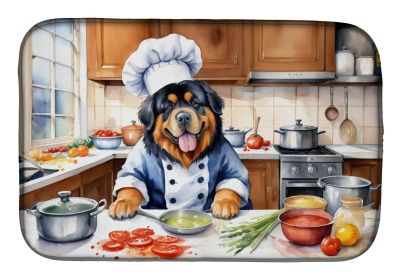 Tibetan Mastiff The Chef Dish Drying Mat Absorbent Dish Drying Mat Pad for Kitchen Counter Dish Drainer Mat for Countertop, 14 x 21, Multicolor