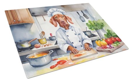 Vizsla The Chef Glass Cutting Board Decorative Tempered Glass Kitchen Cutting and Serving Board Large Size Chopping Board
