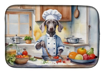 Weimaraner The Chef Dish Drying Mat Absorbent Dish Drying Mat Pad for Kitchen Counter Dish Drainer Mat for Countertop, 14 x 21, Multicolor