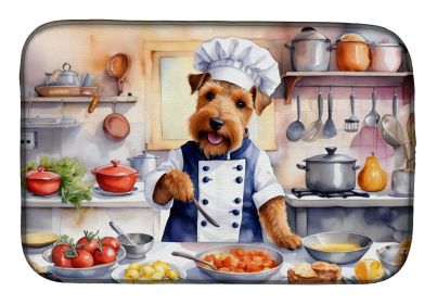 Welsh Terrier The Chef Dish Drying Mat Absorbent Dish Drying Mat Pad for Kitchen Counter Dish Drainer Mat for Countertop, 14 x 21, Multicolor