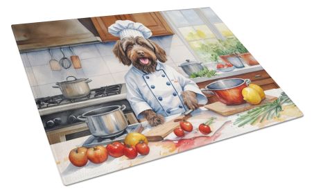 Wirehaired Pointing Griffon The Chef Glass Cutting Board Decorative Tempered Glass Kitchen Cutting and Serving Board Large Size Chopping Board
