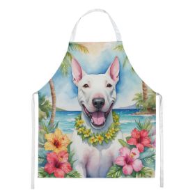 Bull Terrier Luau Apron Cooking Kitchen Server Baking Crafts Gardening for Adult Women Men, Unisex, Large, Multicolor