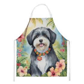 Havanese Luau Apron Cooking Kitchen Server Baking Crafts Gardening for Adult Women Men, Unisex, Large, Multicolor