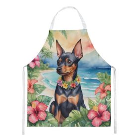 Miniature Pinscher Luau Apron Cooking Kitchen Server Baking Crafts Gardening for Adult Women Men, Unisex, Large, Multicolor