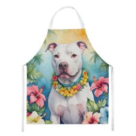 Pit Bull Terrier Luau Apron Cooking Kitchen Server Baking Crafts Gardening for Adult Women Men, Unisex, Large, Multicolor