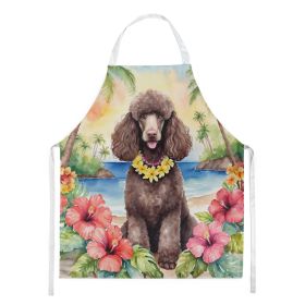 Chocolate Poodle Luau Apron Cooking Kitchen Server Baking Crafts Gardening for Adult Women Men, Unisex, Large, Multicolor