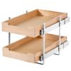 VEVOR 2 Tier Pull Out Cabinet Organizer, 14"W x 21"D Cabinet Drawer, Soft Close Slide out Shelf, Heavy-Duty Sliding Wood Drawer, Adjustable Base Cabin