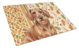 Wirehaired Red Dachshund Heirloom Fall Glass Cutting Board Decorative Tempered Glass Kitchen Cutting and Serving Board Large Size Chopping Board