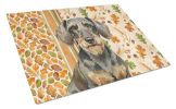 Wirehaired Wild Boar Dachshund Heirloom Fall Glass Cutting Board Decorative Tempered Glass Kitchen Cutting and Serving Board Large Size Chopping Board