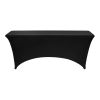 VEVOR 3 Pack Table Cloth for 6FT Rectangular Fitted Events, Wrinkle-Resistant Stretch Black Table Covers, Washable Spandex Tablecloth Protector, for P