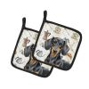 Black and Tan Dachshund Coffee Bar Pair of Pot Holders Pair 7.5x7.5 Quilted Insulated Hot Pads Decorative Kitchen Gift Made in USA