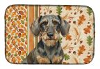 Wirehaired Wild Boar Dachshund Heirloom Fall Dish Drying Mat Absorbent Dish Drying Mat Pad for Kitchen Counter Dish Drainer Mat for Countertop