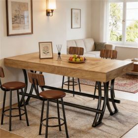 Bar dining table, kitchen dining table, bar table, with industrial farmhouse style