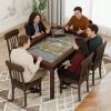 63" x 40" Board Game Table with Removable Table Top for 4–6 Players, Gaming and Dining Table with Solid Wood Legs, Non-Slip Play Mat, Rotating Cup Hol
