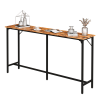 71-Inch Bar Table (Brown) - 209 lbs Capacity Pub Height Table with Durable MDF Top & Metal Frame, Ideal for Kitchen/Bar Counte
