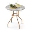 27.5 inch Outdoor Bistro Table with Heavy Duty Metal Frame and Adjustable Foot Pads