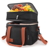 17L Expandable Insulated Lunch Box Bag for Women/Men, Leak-Proof & Freezer-Safe, Double Deck Design with Adjustable Shoulder Strap & Side Pocket for W