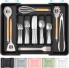 Extra Large Expandable Silverware Organizer, BPA-Free Food-Safe Cutlery Flatware Organizer, Kitchen Utensil Drawer Organizer, Adjustable Silverware Ho