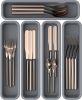 5 Pack Silicone Drawer Organizer for Kitchen, DIY Free Combination Silverware Organizer, Utensil Drawer Organizer, Moisture-proof and Heat-resistant u