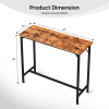 43-Inch Bar Table (Brown) - 209 lbs Capacity Pub Height Table with Durable MDF Top & Metal Frame, Ideal for Kitchen/Bar Counte