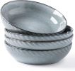 8.5'' Large Pasta Bowls, 38 Ounce Stoneware Salad Bowls for Kitchen, Ceramic Serving Bowls With Textured Pattern for Pasta,Fruit, Stews,Noodle, House-