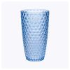 Diamond Cut Acrylic Glasses Drinking Set of 4 (19oz), Plastic Drinking Glasses, BPA Free Cocktail Glasses, Drinkware Set, Drinking Water Glasses