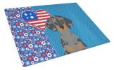 Black Dapple Dachshund USA American Glass Cutting Board Decorative Tempered Glass Kitchen Cutting and Serving Board Large Size Chopping Board