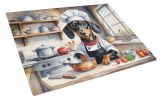 Dachshund The Chef Glass Cutting Board Decorative Tempered Glass Kitchen Cutting and Serving Board Large Size Chopping Board