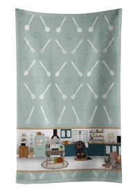 Longhair Black and Tan Dachshund in the Kitchen Kitchen Towel Dish Cloths Guest Hand Towel Decorative Bathroom Towel for Face,Tea, Dishcloth