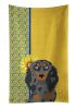 Summer Sunflowers Longhair Blue and Tan Dapple Dachshund Kitchen Towel Dish Cloths Guest Hand Towel Decorative Bathroom Towel for Face,Tea, Dishcloth
