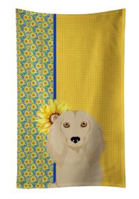 Summer Sunflowers Longhair Cream Dachshund Kitchen Towel Dish Cloths Guest Hand Towel Decorative Bathroom Towel for Face,Tea, Dishcloth