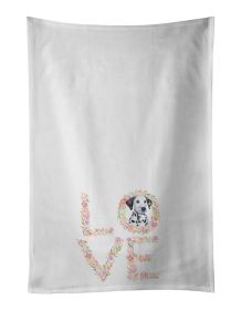 NEW Dalmatian Puppy Love Kitchen Towel Set of 2 White Dish Towels Decorative Bathroom Hand towel for Hand, Face, Hair, Yoga, Tea, Dishcloth, 19 X 28"