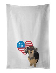 NEW Dachshund Black and Tan #4 Patriotic Kitchen Towel Set of 2 White Dish Towels Decorative Bathroom Hand towel for Hand, Face, Hair, Yoga, Tea