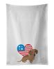 NEW Dachshund Chocolate Patriotic Kitchen Towel Set of 2 White Dish Towels Decorative Bathroom Hand towel for Hand, Face, Hair, Yoga, Tea, Dishcloth