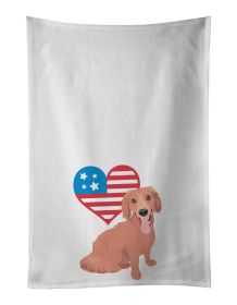 NEW Dachshund Red #1 Patriotic Kitchen Towel Set of 2 White Dish Towels Decorative Bathroom Hand towel for Hand, Face, Hair, Yoga, Tea, Dishcloth