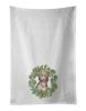 NEW Dachshund Sable Longhaired Christmas Wreath Kitchen Towel Set of 2 White Dish Towels Decorative Bathroom Hand towel for Hand, Face, Hair, Yoga