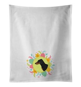 NEW Dachshund Easter Kitchen Towel Set of 2 White Dish Towels Decorative Bathroom Hand towel for Hand, Face, Hair, Yoga, Tea, Dishcloth, 19 X 28"