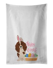 NEW Longhair Red Pedbald Dachshund Easter Kitchen Towel Set of 2 White Dish Towels Decorative Bathroom Hand towel for Hand, Face, Hair, Yoga, Tea
