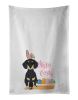 NEW Black and Cream Dachshund Easter Kitchen Towel Set of 2 White Dish Towels Decorative Bathroom Hand towel for Hand, Face, Hair, Yoga, Tea