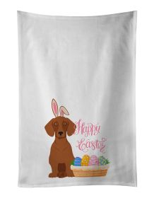 NEW Red Dachshund Easter Kitchen Towel Set of 2 White Dish Towels Decorative Bathroom Hand towel for Hand, Face, Hair, Yoga, Tea, Dishcloth, 19 X 28"