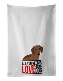 NEW Dachshund Chocolate Kitchen Towel Set of 2 White Dish Towels Decorative Bathroom Hand towel for Hand, Face, Hair, Yoga, Tea, Dishcloth, 19 X 28"